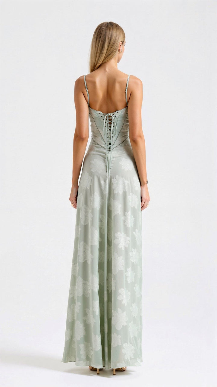 Elegant strap pink maxi dress for women, a beautiful evening gown or formal event attire.