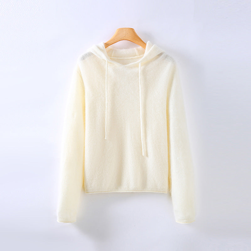 Luxuriously soft women's comfort pullover hoodie, an elegant long-sleeve sweatshirt for cozy everyday style.