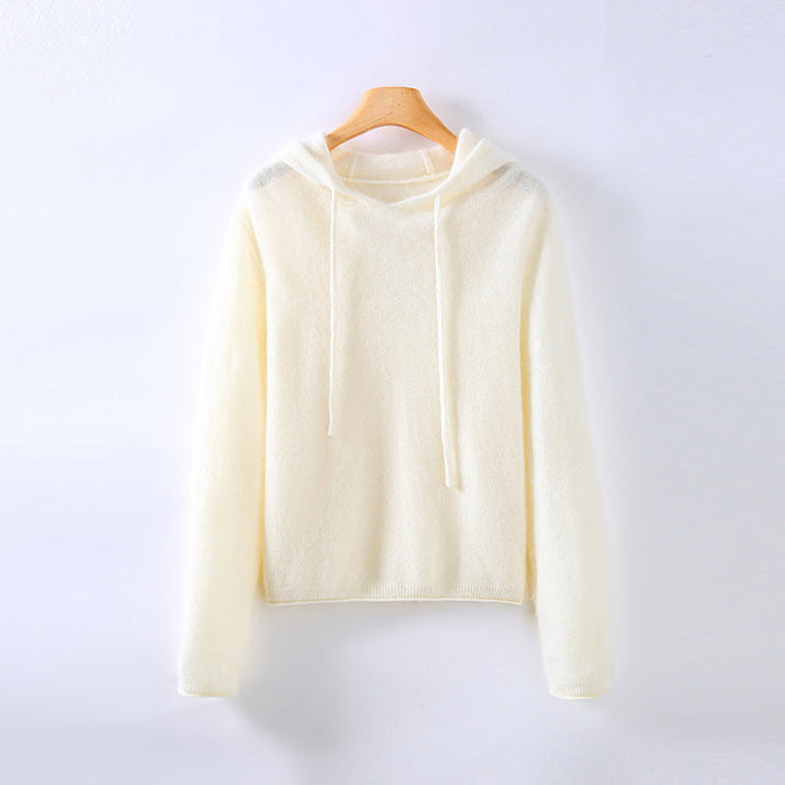 Luxuriously soft women's comfort pullover hoodie, an elegant long-sleeve sweatshirt for cozy everyday style.