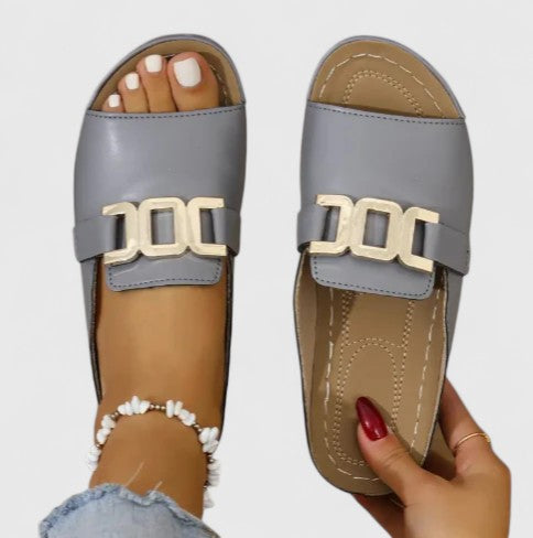 Non-slip women's comfort sandals, arch support, elegant for daily walking.