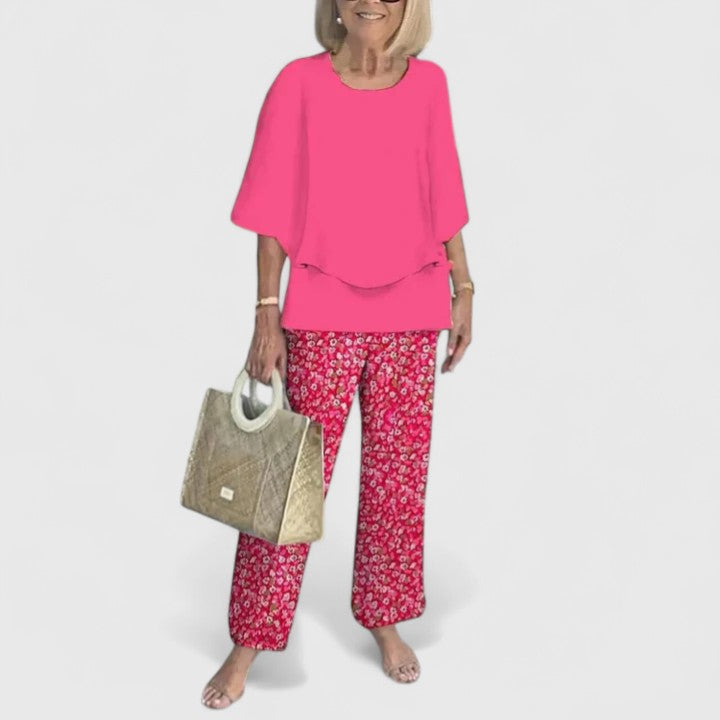 Women's comfortable floral print wide leg set, a stylish choice for spring.