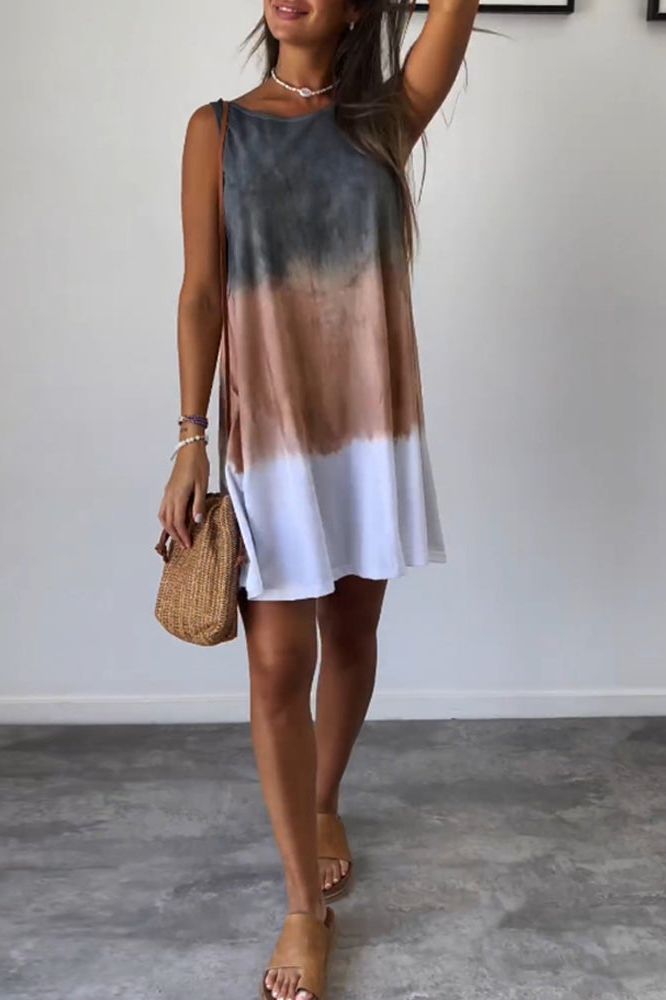 Grey floral midi dress for women, a stylish printed spring/summer dress for casual or elegant fashion.