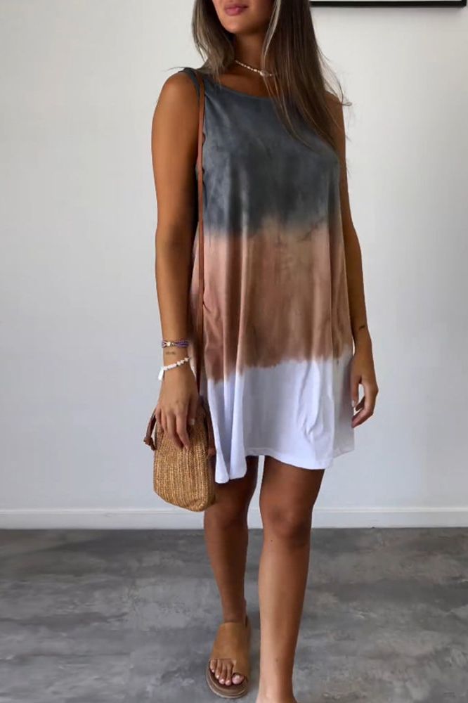 Khaki floral printed midi dress, a flattering and versatile women's summer dress for casual or elegant style.