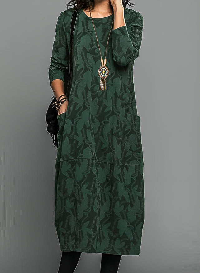 Women's elegant floral printed midi dress, ideal for wedding guests & formal occasions