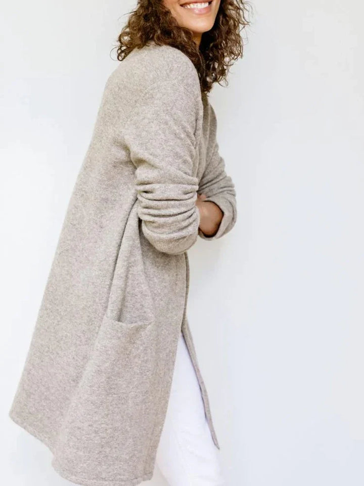 Comfortable women's knit cardigan, an essential piece of outerwear for cooler fall days