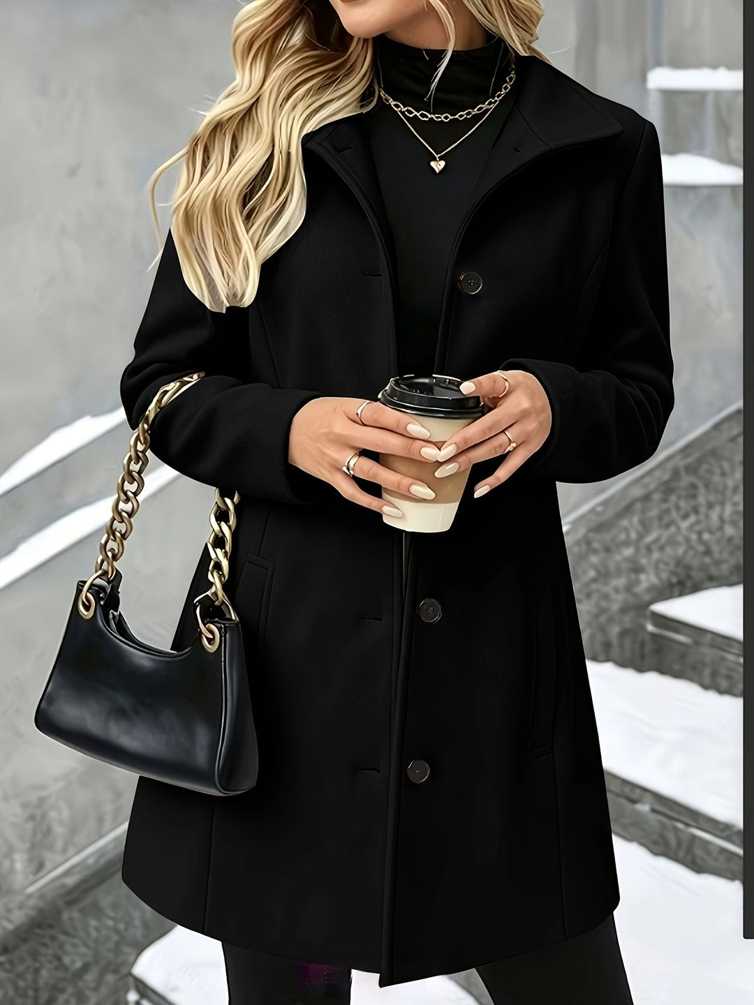 Versatile women's longline coat, elegant and chic for office or casual cold weather fashion.