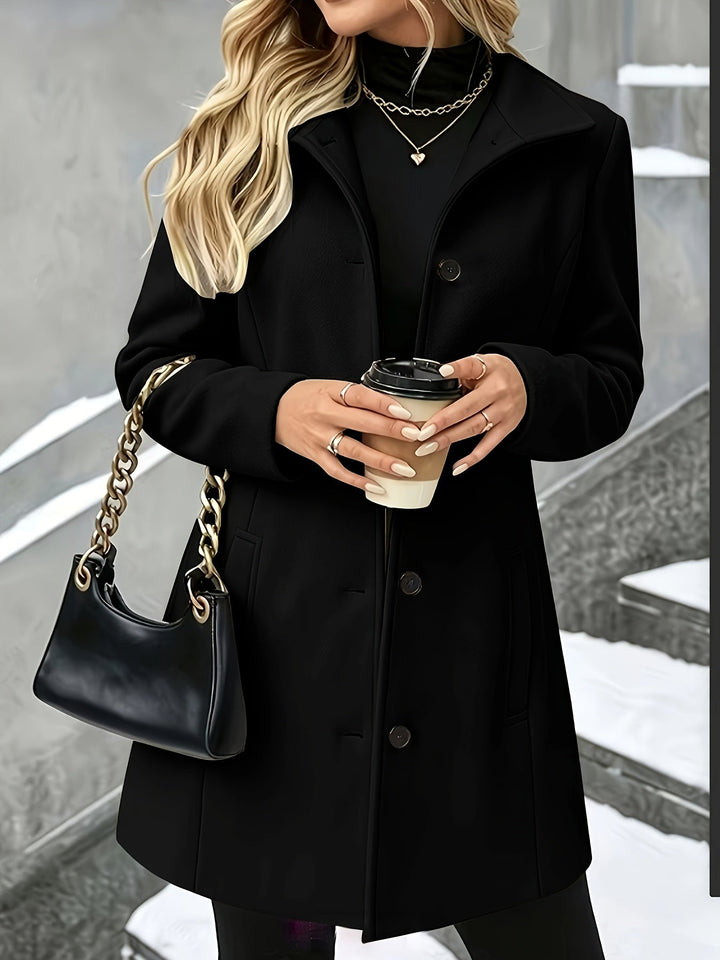 Versatile women's longline coat, elegant and chic for office or casual cold weather fashion.