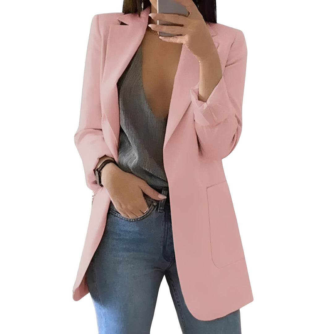 Professional women's blazer, open front design. Ideal for office wear, business meetings, and work.