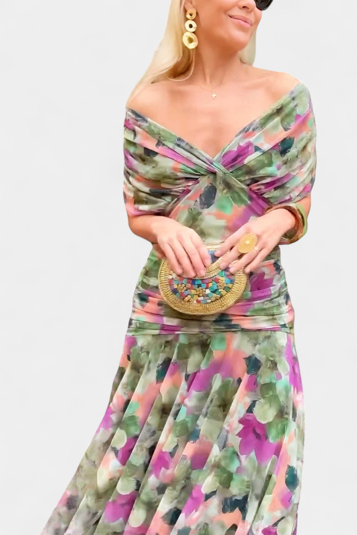 Chic sleeveless V-neck women's maxi dress, perfect party dress or wedding guest outfit.