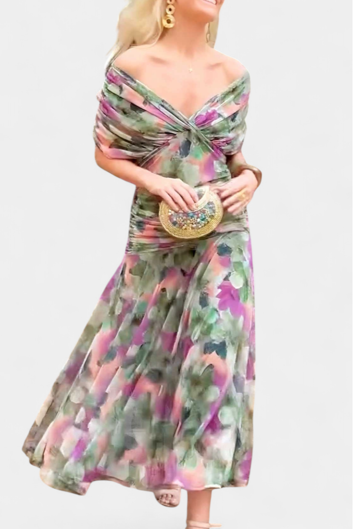 Women's V-neck sleeveless formal maxi dress, elegant and comfortable for parties.