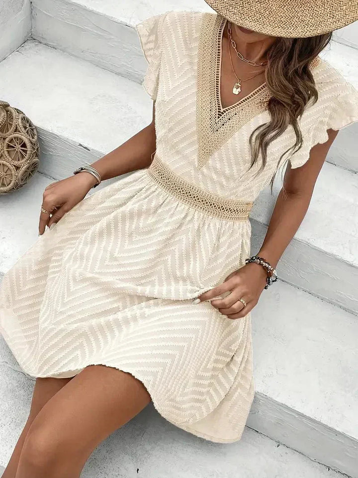 Comfortable women's summer dress, sweetheart neck & flared, ideal for casual outings & parties.