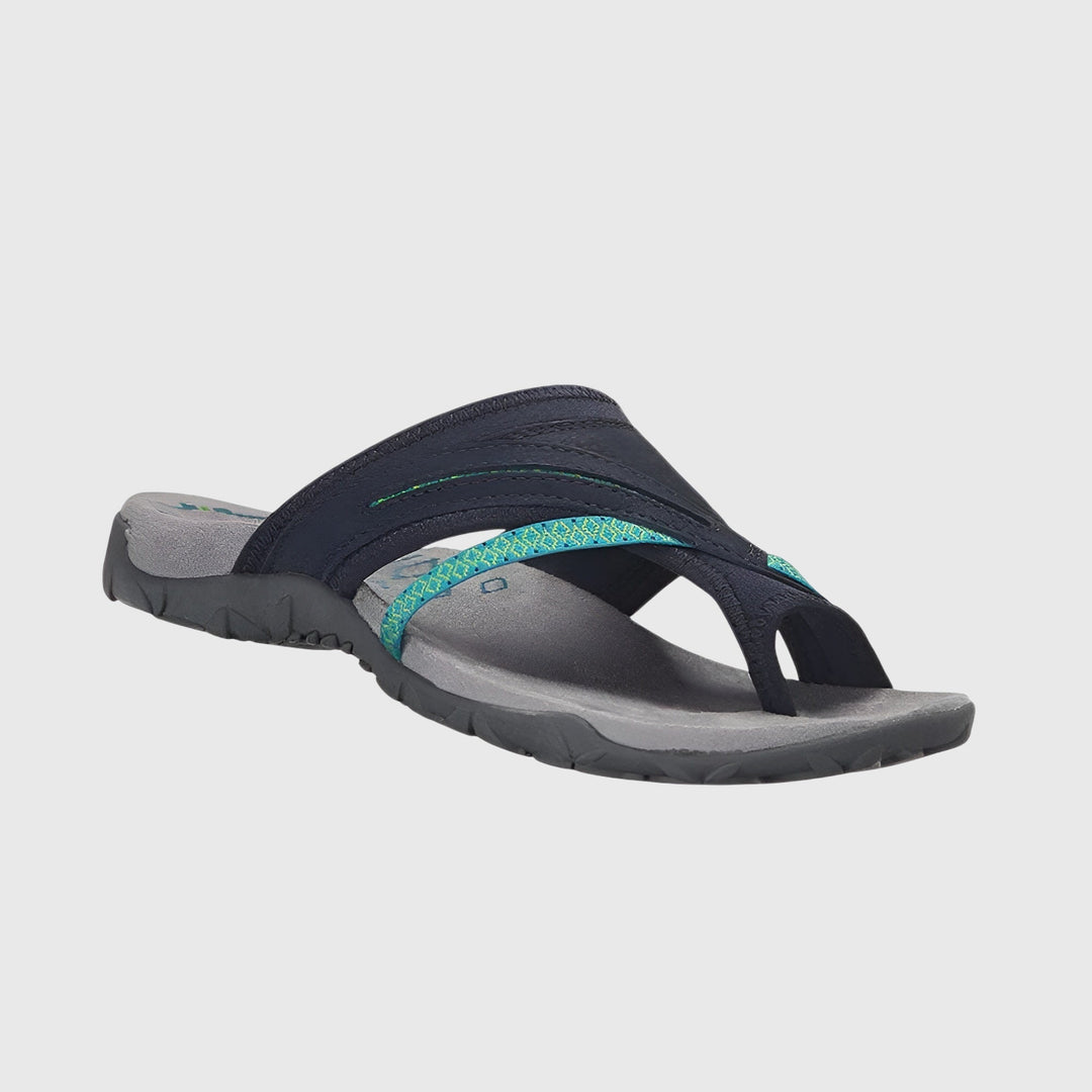 Comfortable women's walking sandals, ergonomic arch support for active wear.