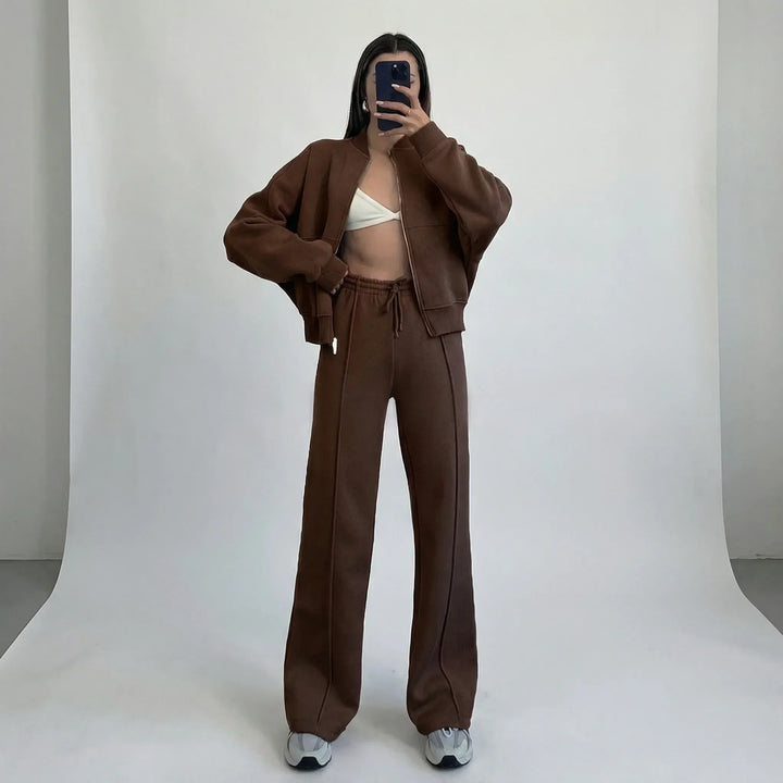 Stylish Evie women's regular fit straight leg trousers set, ideal for elegant wear.