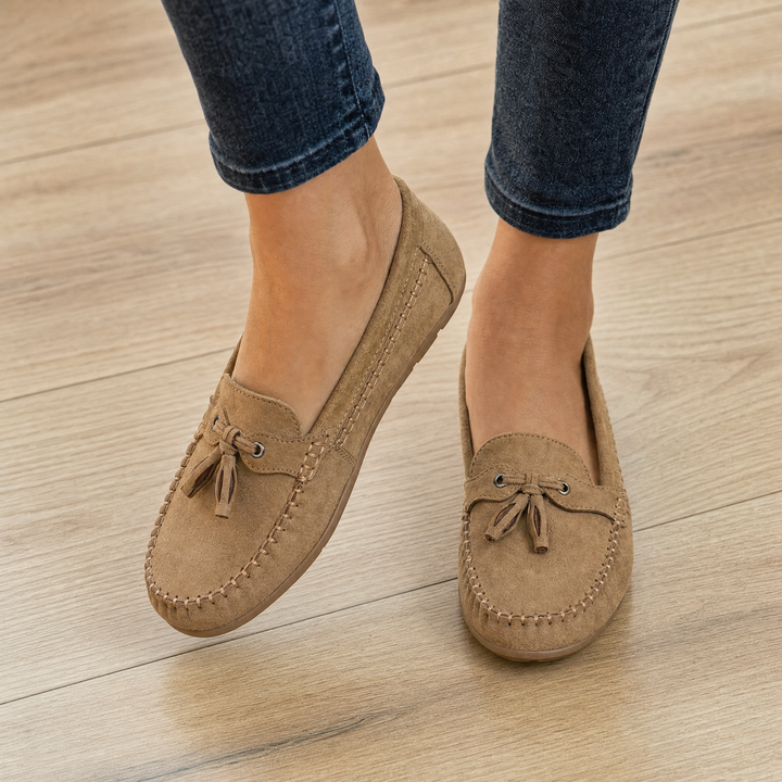 Classic black extra wide slip-on loafers with plush memory foam insoles for foot comfort.