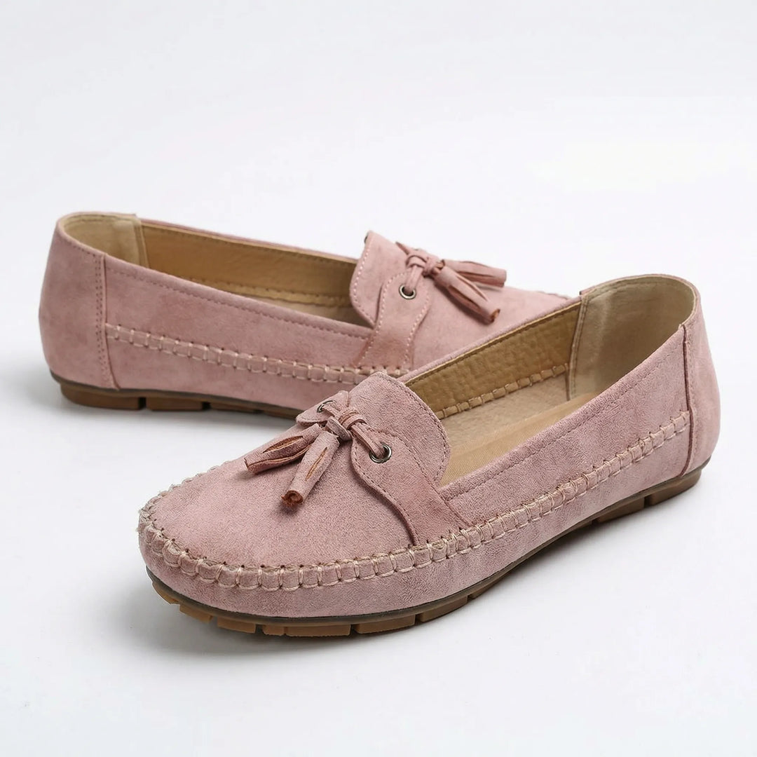 Professional women's extra wide memory foam loafers, ideal supportive footwear for work.