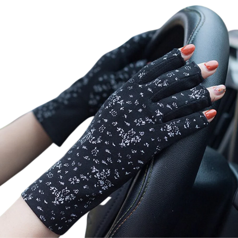 Women's fashion UV protection gloves for sun safeguard, perfect for outdoor activities & driving.
