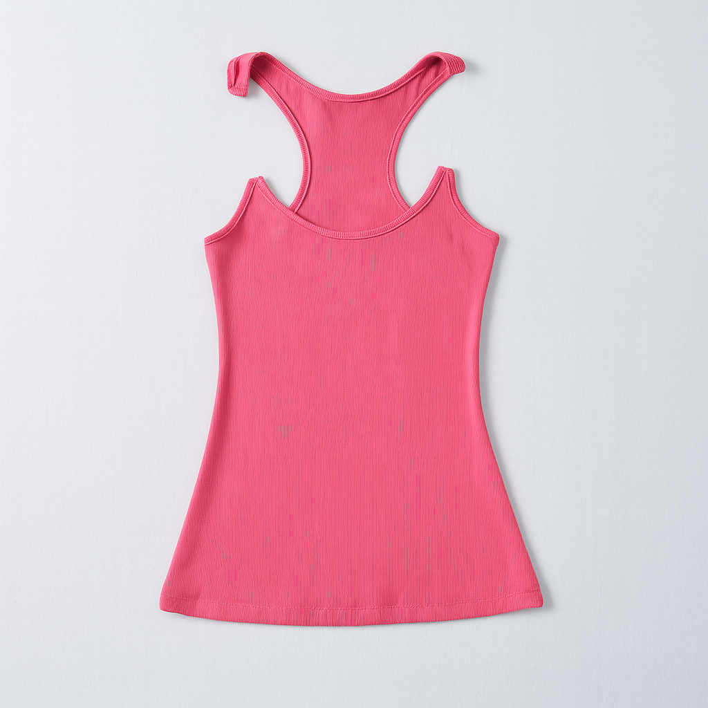 Chic women's fitted tank top, a summer essential wardrobe staple with invisible straps. Great for casual wear.