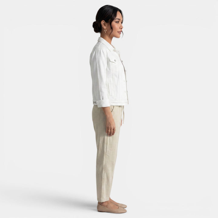Chic women's fitted urban jacket. Ideal for spring/fall fashion, weekend wear & stylish everyday outerwear.