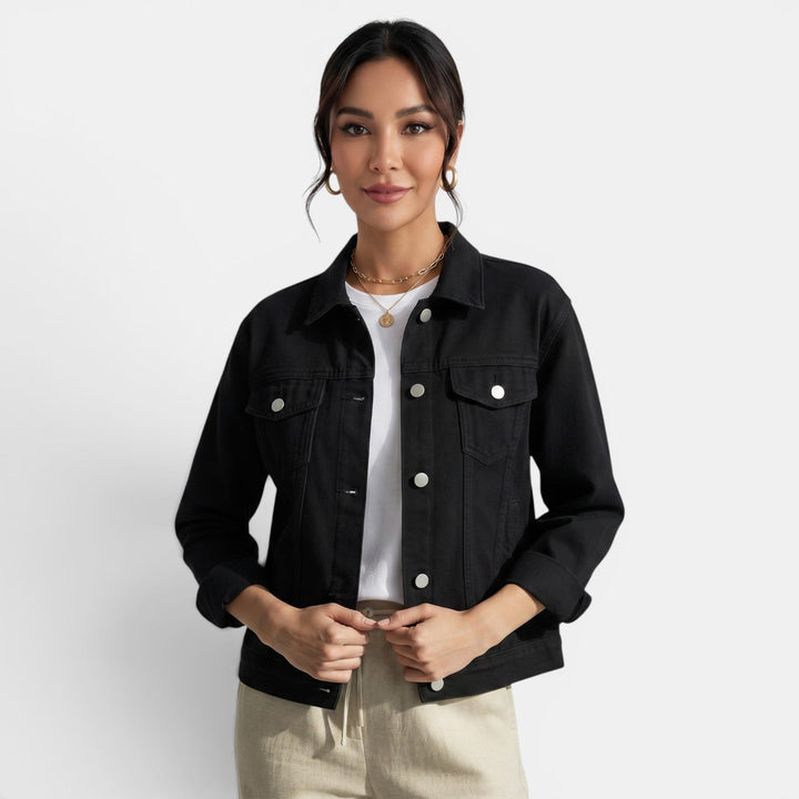 Stylish women's fitted urban jacket. A versatile layering piece for spring & fall fashion, perfect daily wear.