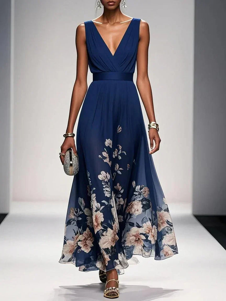 Elegant floral midi dress for women, ideal for wedding guests, parties, or special events.