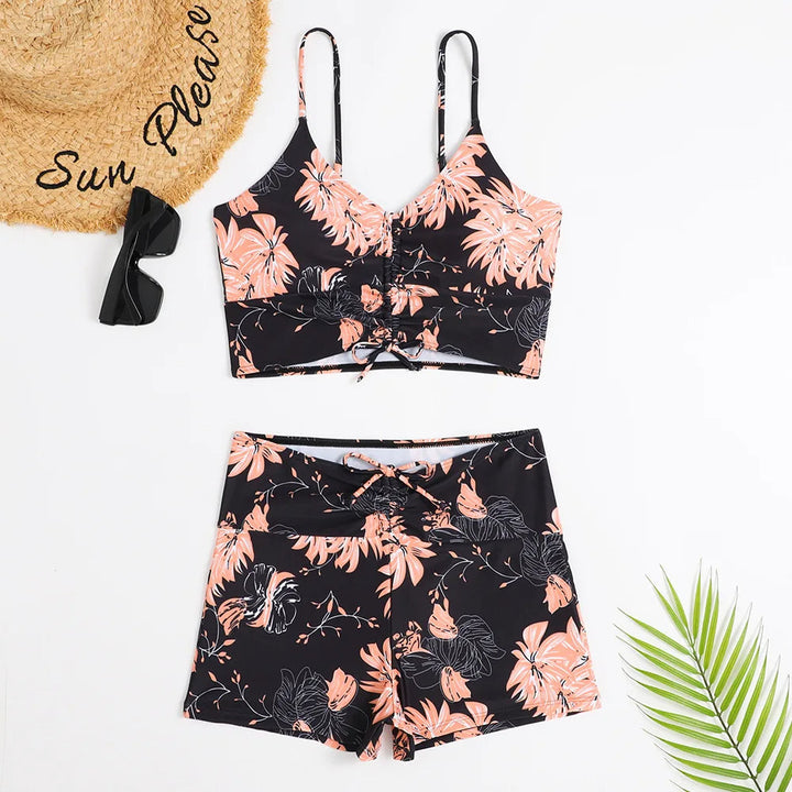 Chic women's floral high-waist bikini set, supportive design for your summer swimwear collection.