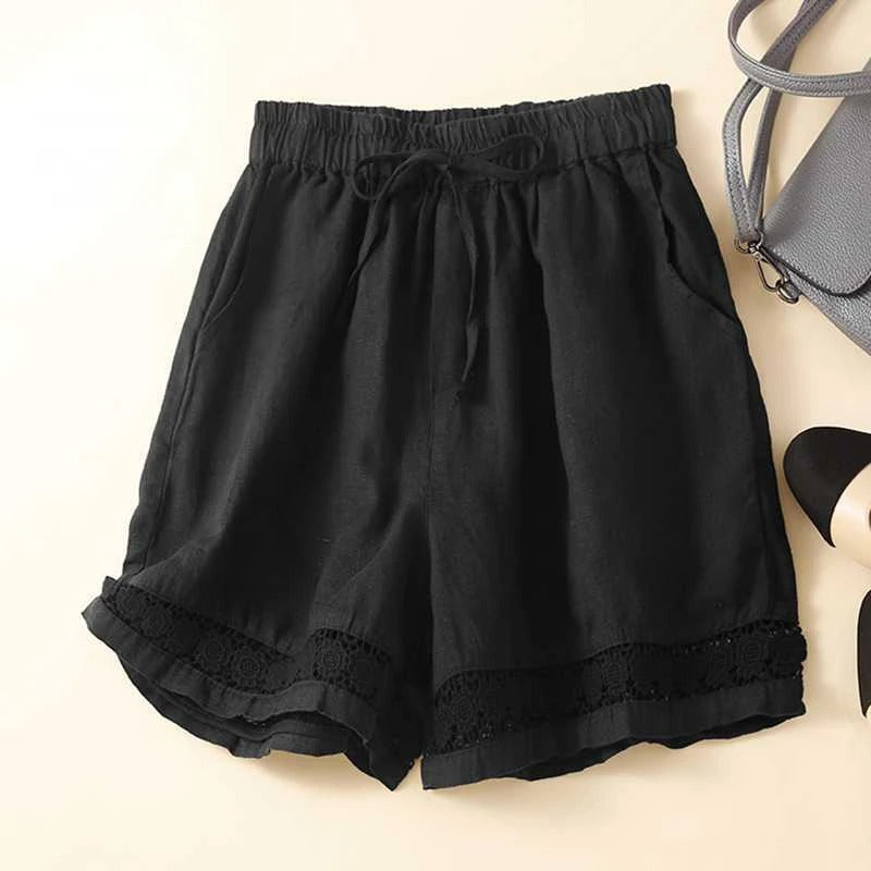 Stylish women's floral shorts with elastic waist, ideal for warm weather, vacation, or everyday casual outfits.