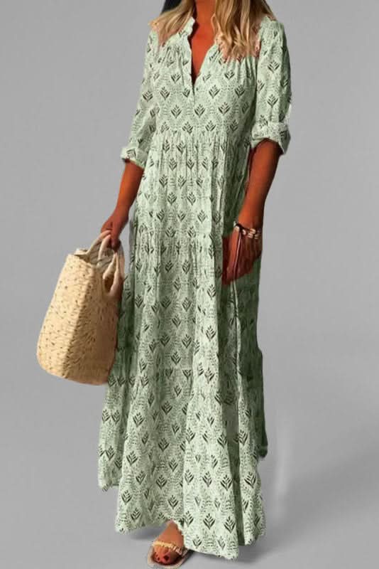 Stylish women's summer maxi dress, featuring a comfortable flowing tiered silhouette.