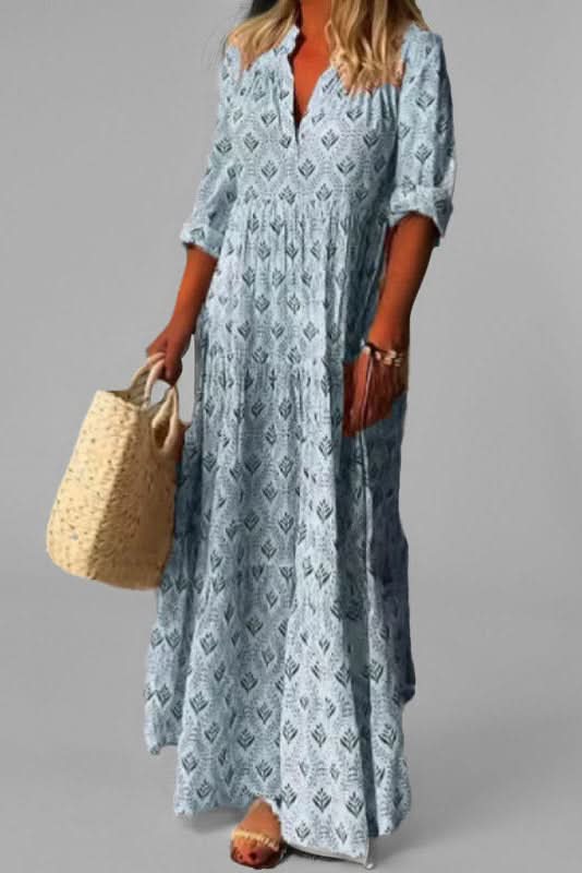 Comfortable women's flowing tiered maxi dress, perfect as a casual or party outfit.