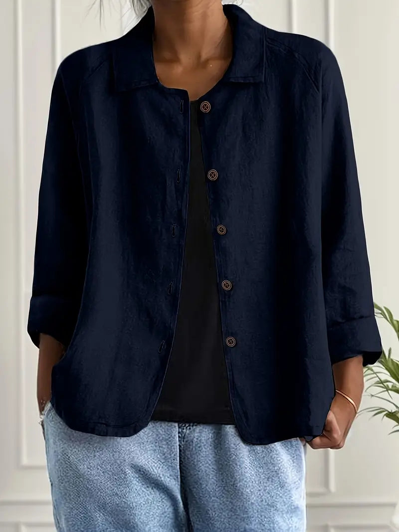 Lightweight flowy women's cardigan, button-front design for easy everyday and summer wear.