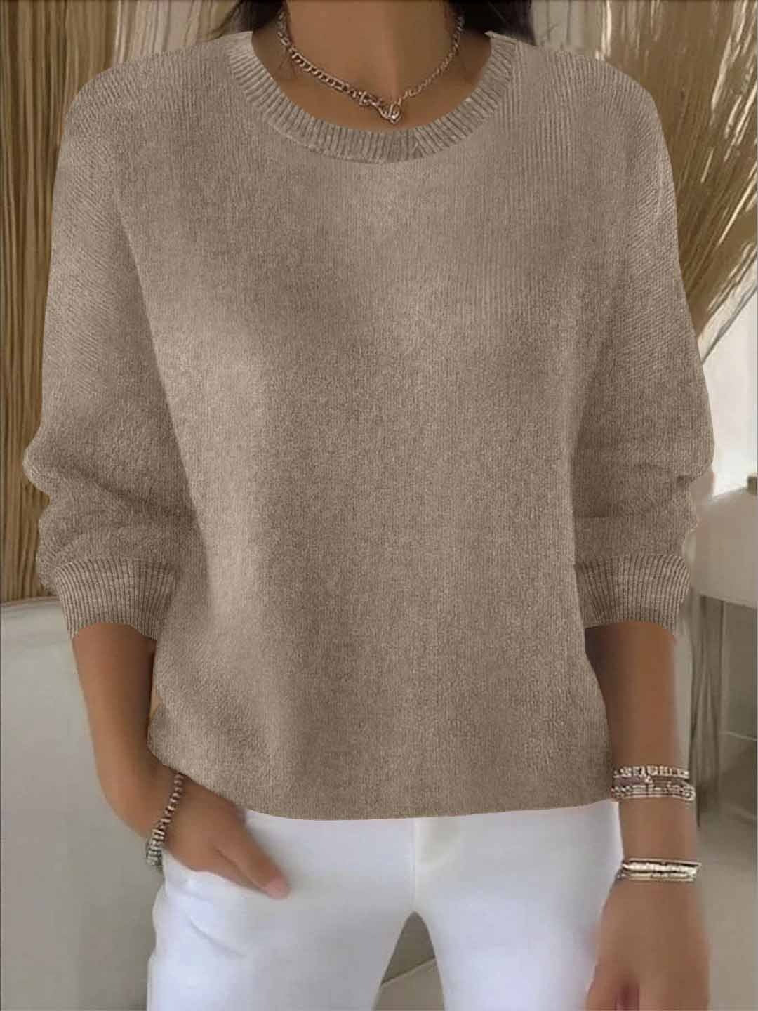 Chic women's casual sweater, an effortless flowy top for everyday wear & relaxed style.