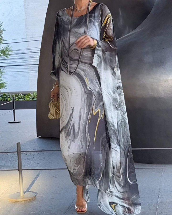 Comfortable women's flowy midi dress, offers tummy control, a stylish look for versatile summer outfits.