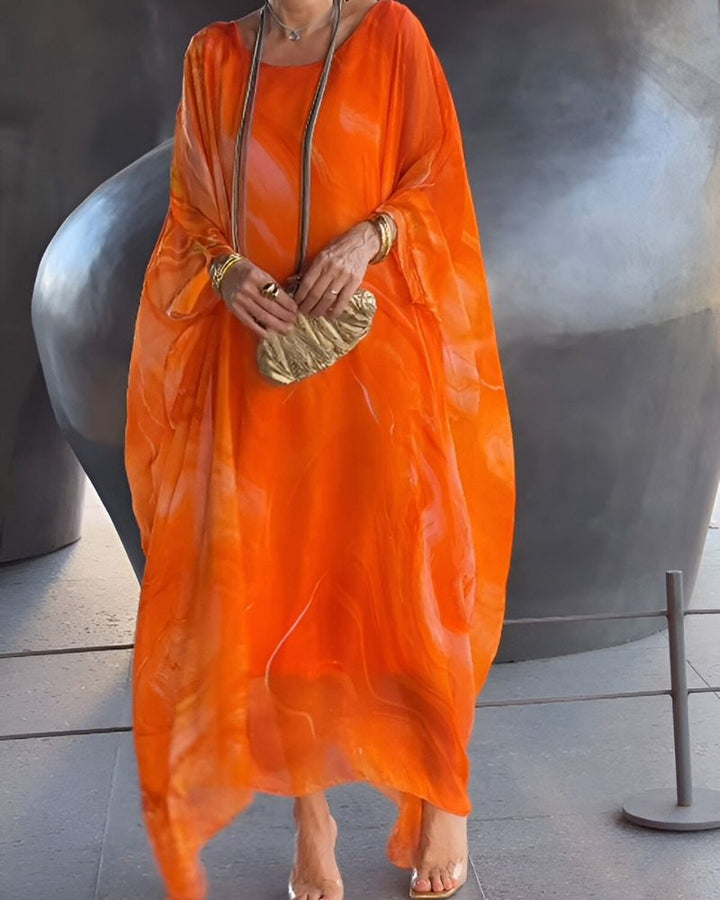 Lightweight & comfortable women's flowy midi dress with tummy control, ideal for warm summer days.