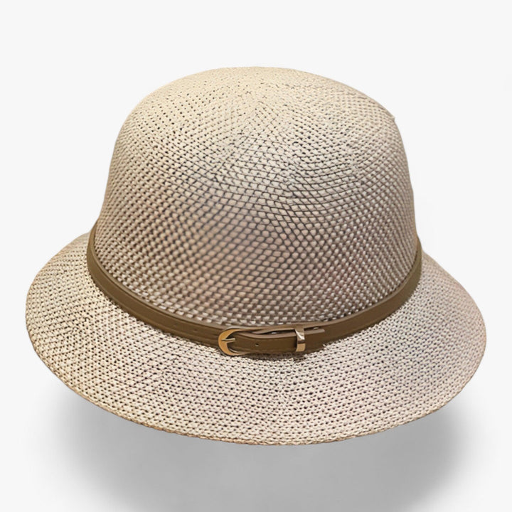 Stylish women's linen sun hat, foldable design with a chic bow accent, ideal for UV protection.