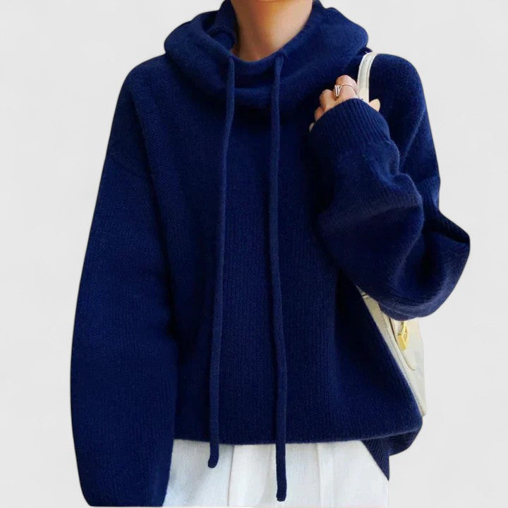 Comfortable women's long sleeve cowl neck pullover sweater. Ideal for cozy fall, winter & everyday wear.