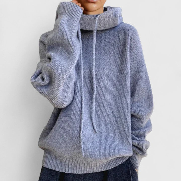 Relaxed fit women's Georgia cowl neck pullover sweater. Great for casual fall, winter, and everyday comfort.