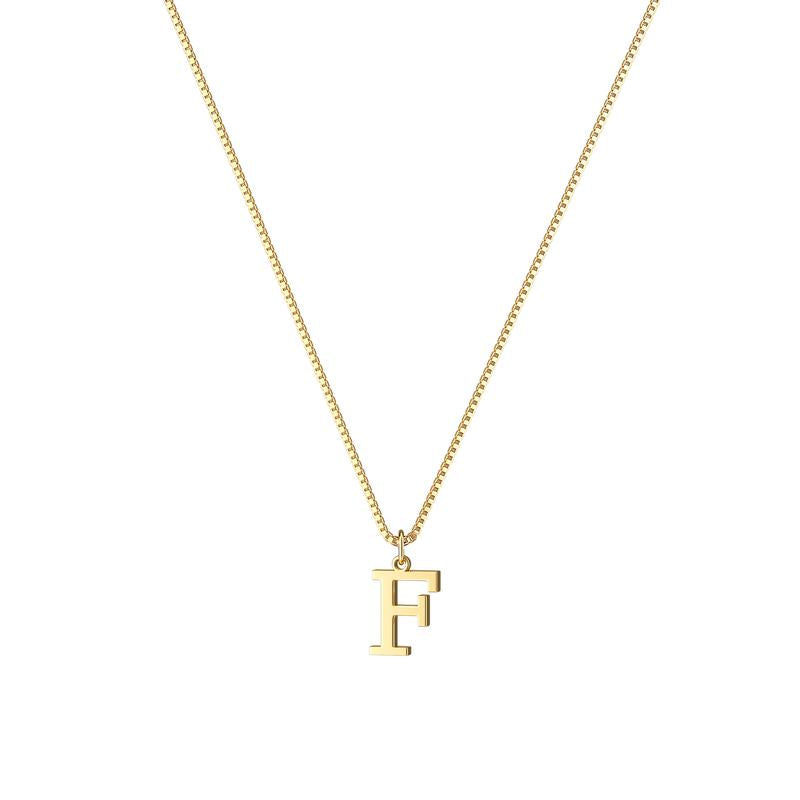 Dainty women's gold plated initial pendant, classic jewelry piece