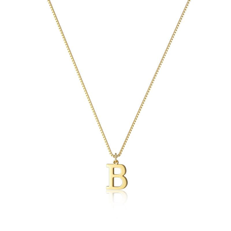 Gold initial pendant necklace for women, personalized and chic design