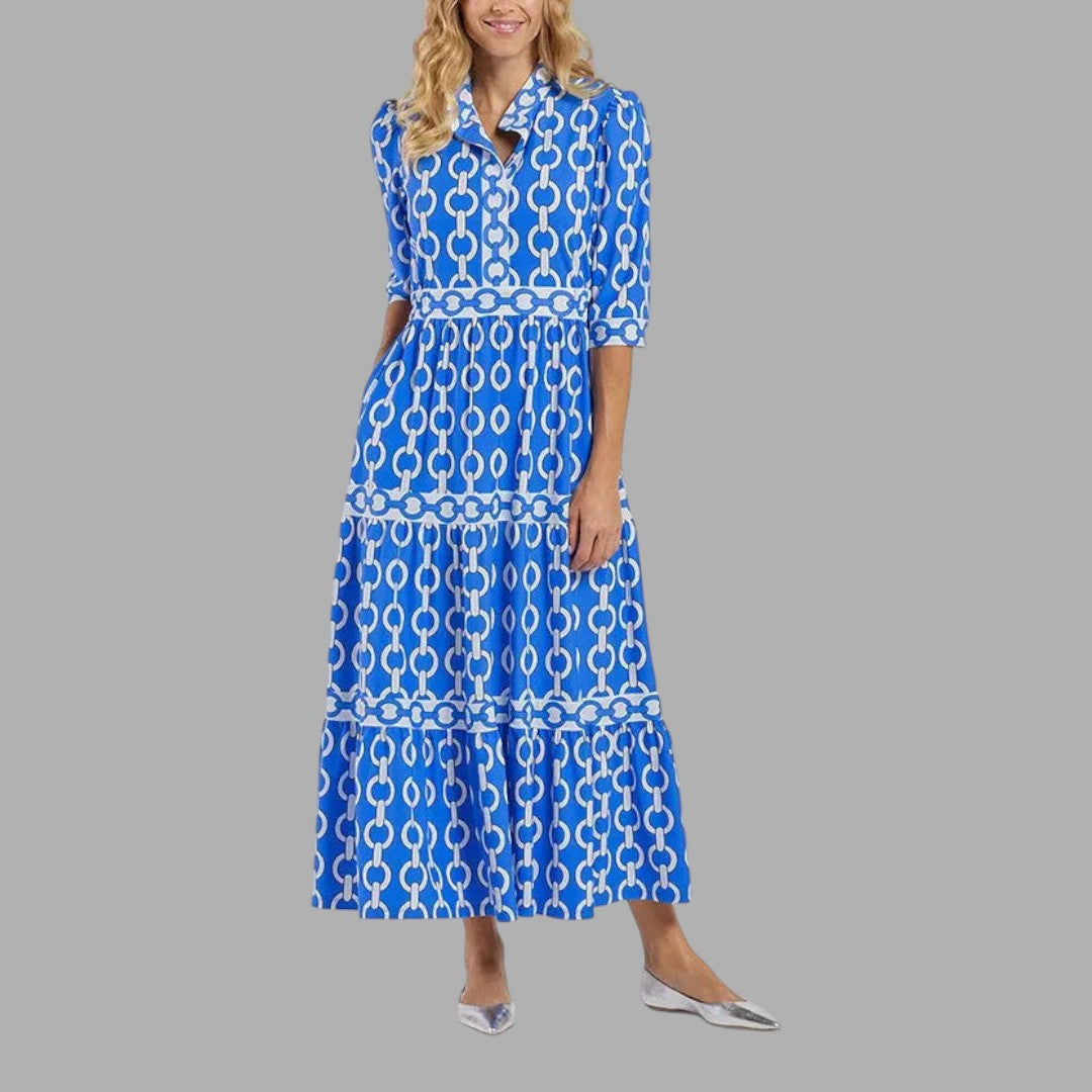 Women's graceful flowing maxi dress in soft fabric, perfect for elegant casual or evening wear.