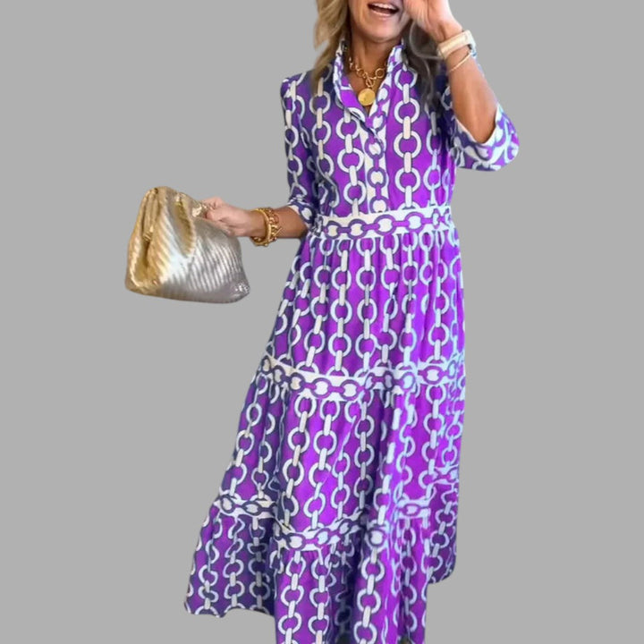 Beautiful women's full-length flowing maxi dress with a graceful silhouette, suitable for all seasons.
