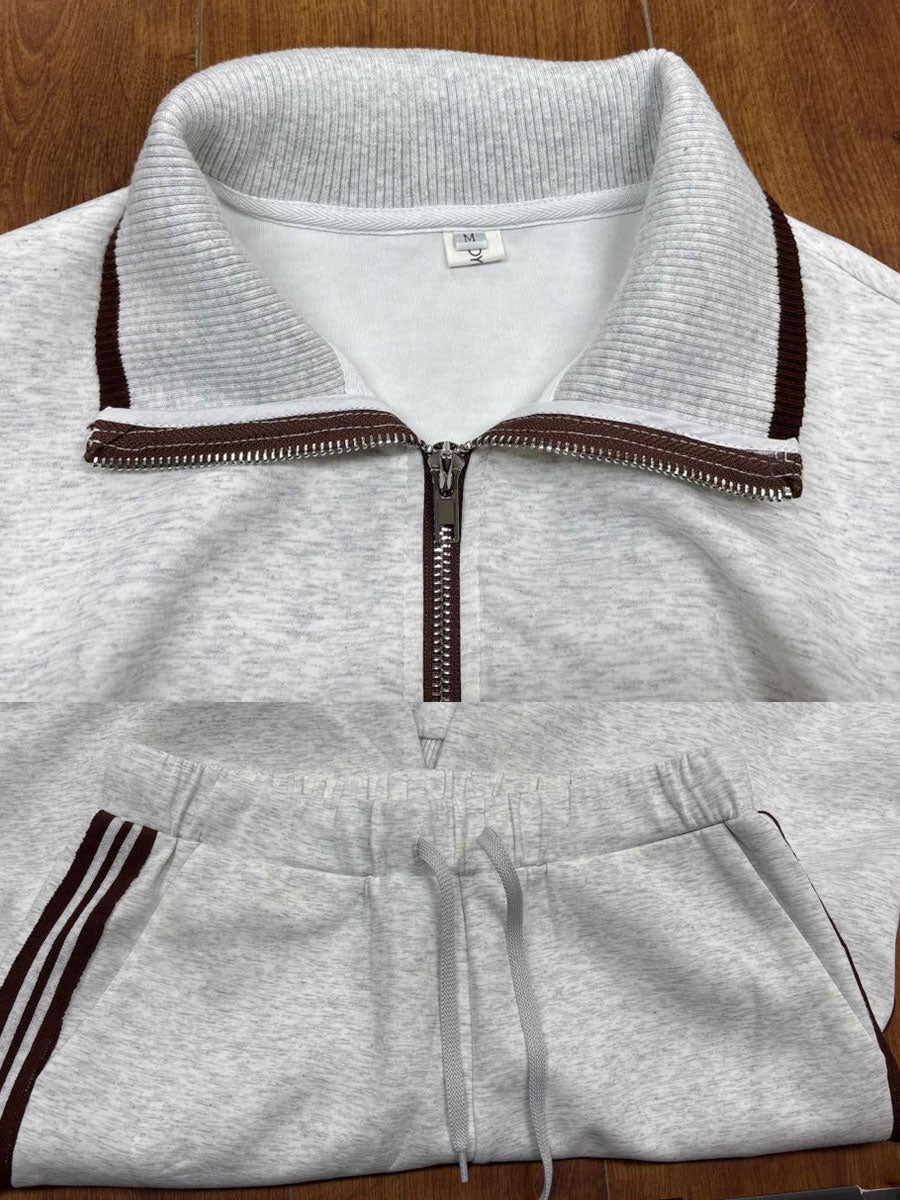 Women's half-zip top and wide-leg pant co-ord. This versatile set offers both style and ultimate comfort.