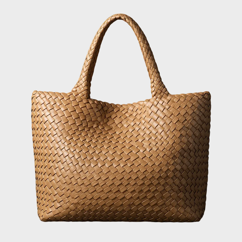 Practical women's large tote bag, handwoven leather. Durable shoulder handbag, perfect for all your daily needs.