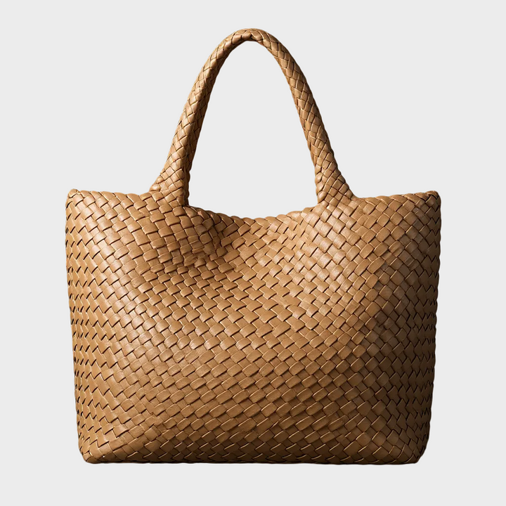 Practical women's large tote bag, handwoven leather. Durable shoulder handbag, perfect for all your daily needs.