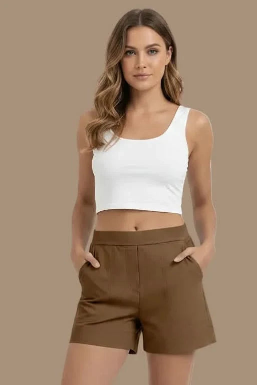 High waist women's active shorts, perfect for sports, yoga, and comfortable daily wear. Ideal summer athletic wear.