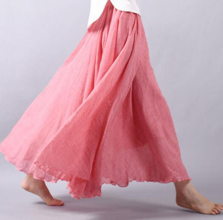 High waist maxi skirt, women's bohemian A-line, flowing & elegant for summer, casual or vacation outfits.
