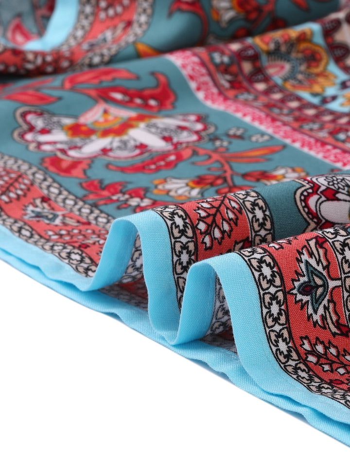 Women's casual high-waist maxi skirt, flowing, printed, with a comfortable side slit.