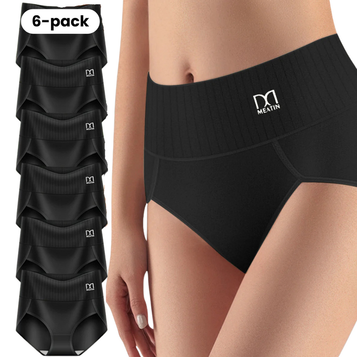 Women's high-waist shaping underwear 6-pack. Seamless & comfortable shapewear for daily invisible support.