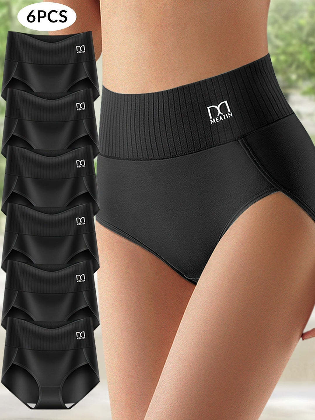 Women's high-waist shaping underwear 6-pack. Seamless comfort, invisible support. Perfect daily wear shapewear.