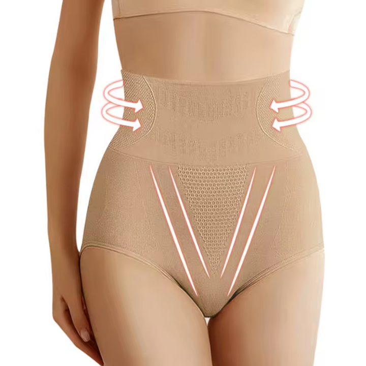 Seamless high-waist shaping underwear for women, offering comfortable tummy control & an invisible fit.