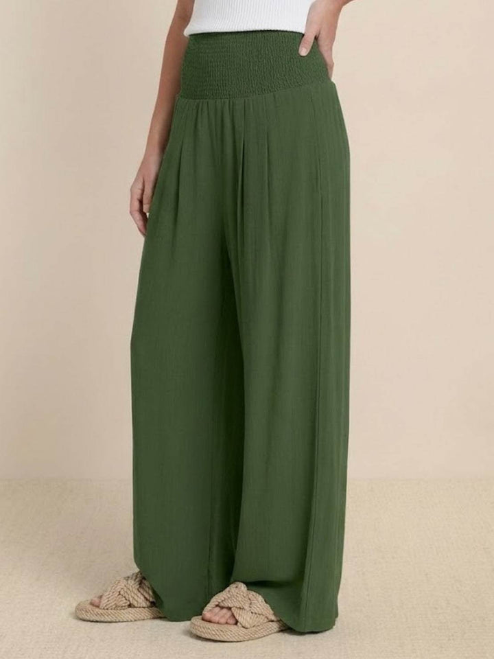 High waist wide leg women's pants, a flowy relaxed fit for everyday chic and comfortable wear.