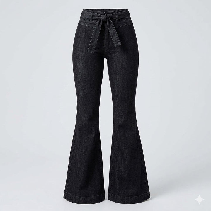Stylish women's flare jeans, high-waisted design with a sculpting fit. Perfect casual denim for everyday fashion.